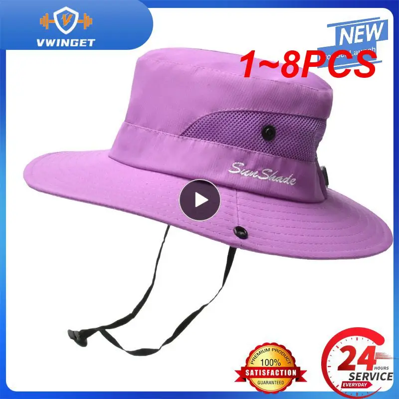

1 ~ 8 шт. защитные складные Панамы для женщин, рыбацкая шляпа с отверстиями для конского хвоста, большой козырек с широкими полями для мужчин, для рыбалки, охоты, скалолазания