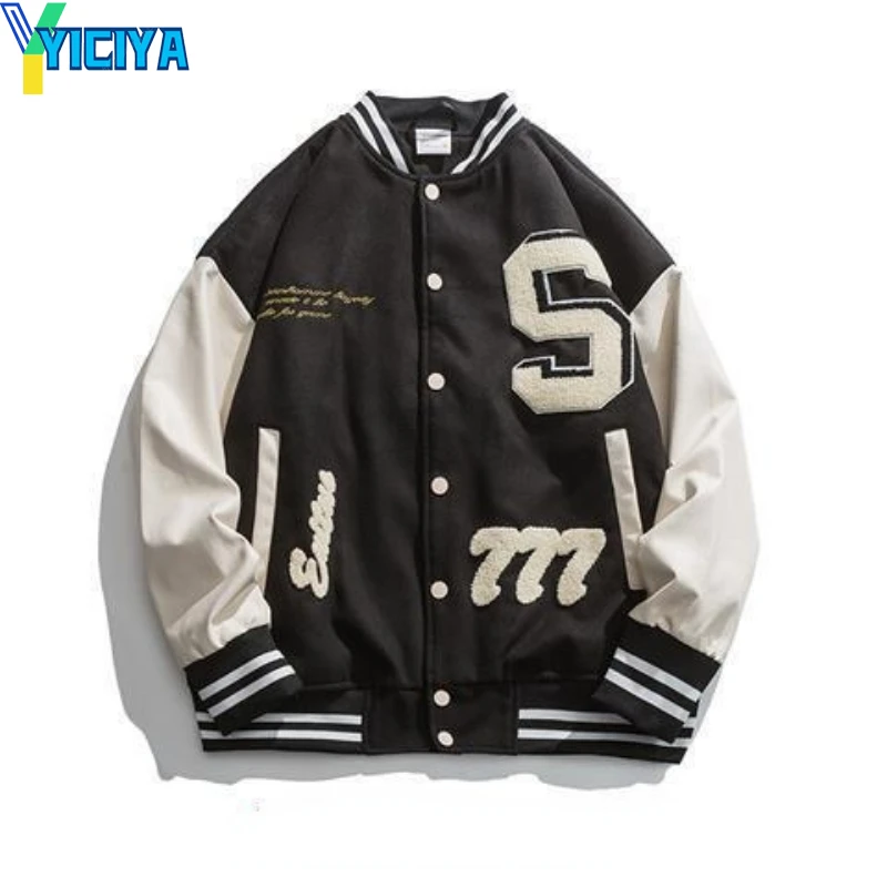 

YICIYA Women's Embroidered Black Jacket Vintage Baseball Jacket Y2K Bomber Track Jackets Women Fashion Windbreakers Spring 2022