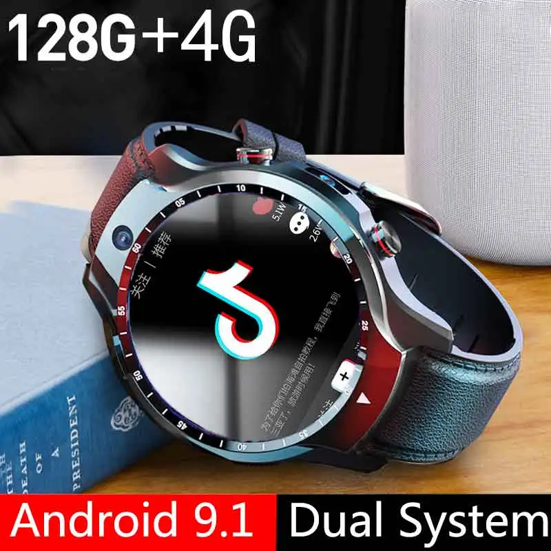 LZKAKMR 4G A1 Smart Watch Dual System Android 9 Men WiFi GPS 1.6