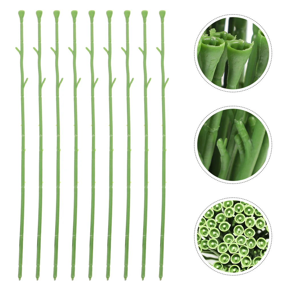 

50 Pcs Fake Flowers Floral Picks Wire Stem Support Artificial Stems Iron Rod Party