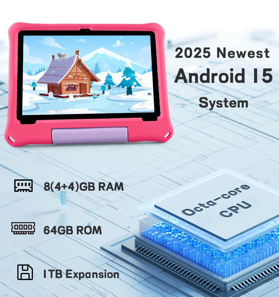Фото Планшет ANRY Global Android 16 для детей, 10.1 дюйма, восьмиядерный процессор, 8 ГБ ОЗУ, 64 ГБ ПЗУ, HD IPS-дисплей, Wi-Fi, Bluetooth, для школьников, Google Play №2