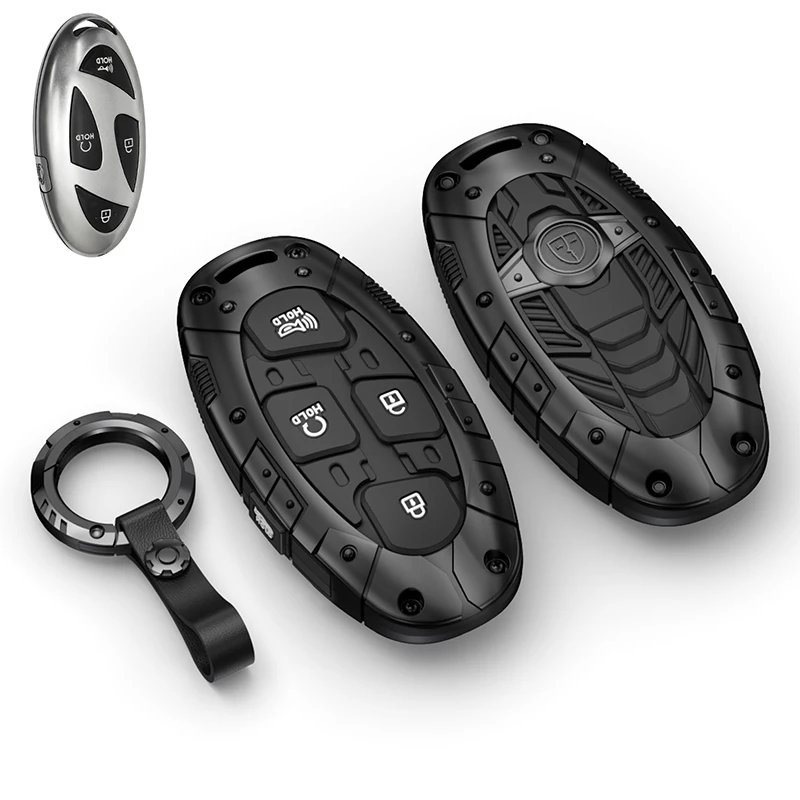 Фото Новый чехол для автомобильного ключа из цинкового сплава для Hyundai Ionic 6, Grandeur GN7, Kona EV, New Grand Prix, с 3/5/6/7 кнопками, аксессуары №1