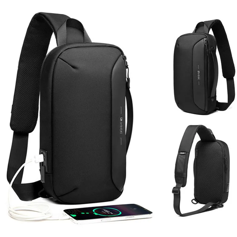 

Men Anti-theft Multifunction USB Shoulder Bag Waterproof Travel Messenger Crossbody Sling Chest Bag Pack For Male Women Female