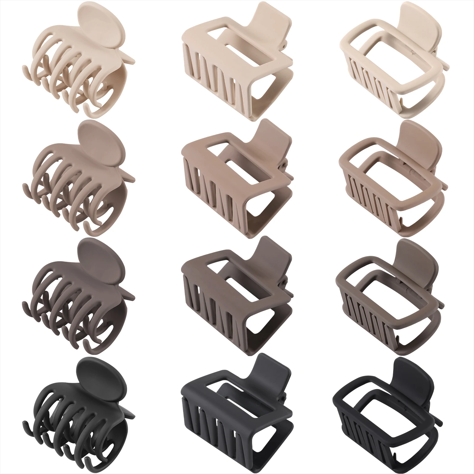 Зажимы для волос женские прямоугольные зажимы с матовым резиновым покрытием 3