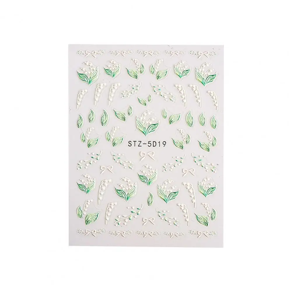 

Great Multiple Styles Waterproof 3D Simple Flower Nail Embossed Sticker Eye-catching Nail Sticker Nail Supplies