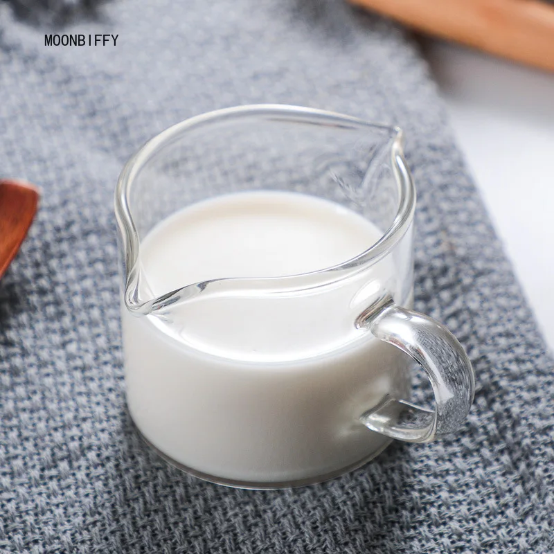 

100ml Double Mouth Milk Jugs Small Glass Milk Cup Espresso Mug High Temperature Resistant Glass Milk Sharing Cup Coffee Mugs