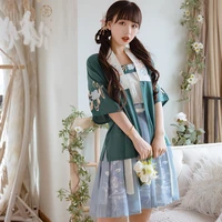 hanfu womens chinese style song dynasty beizi suspenders han elements waist length skirt girls summer short dress