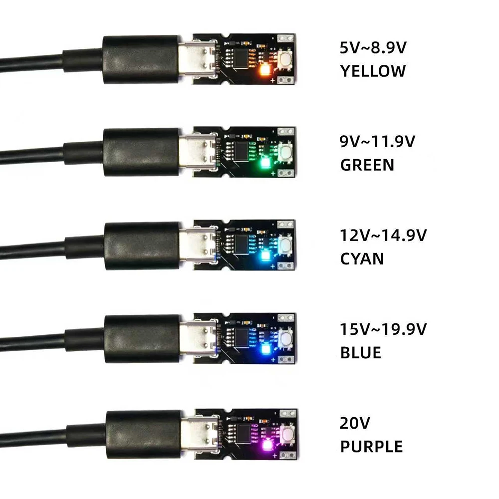 Фото USB Type-C PD QC Deception Board Trigger Fast Charge Module DC 5-20V Регулируемый индикатор модуля зарядки для повышения №3