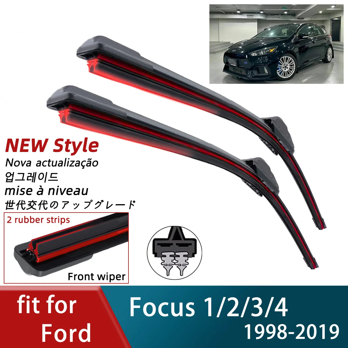 

Двойные резиновые автомобильные дворники для Ford Focus 1 2 3 4, щетки переднего дворника, кусторез, автомобильные детали, аксессуары, дворники для лобового стекла