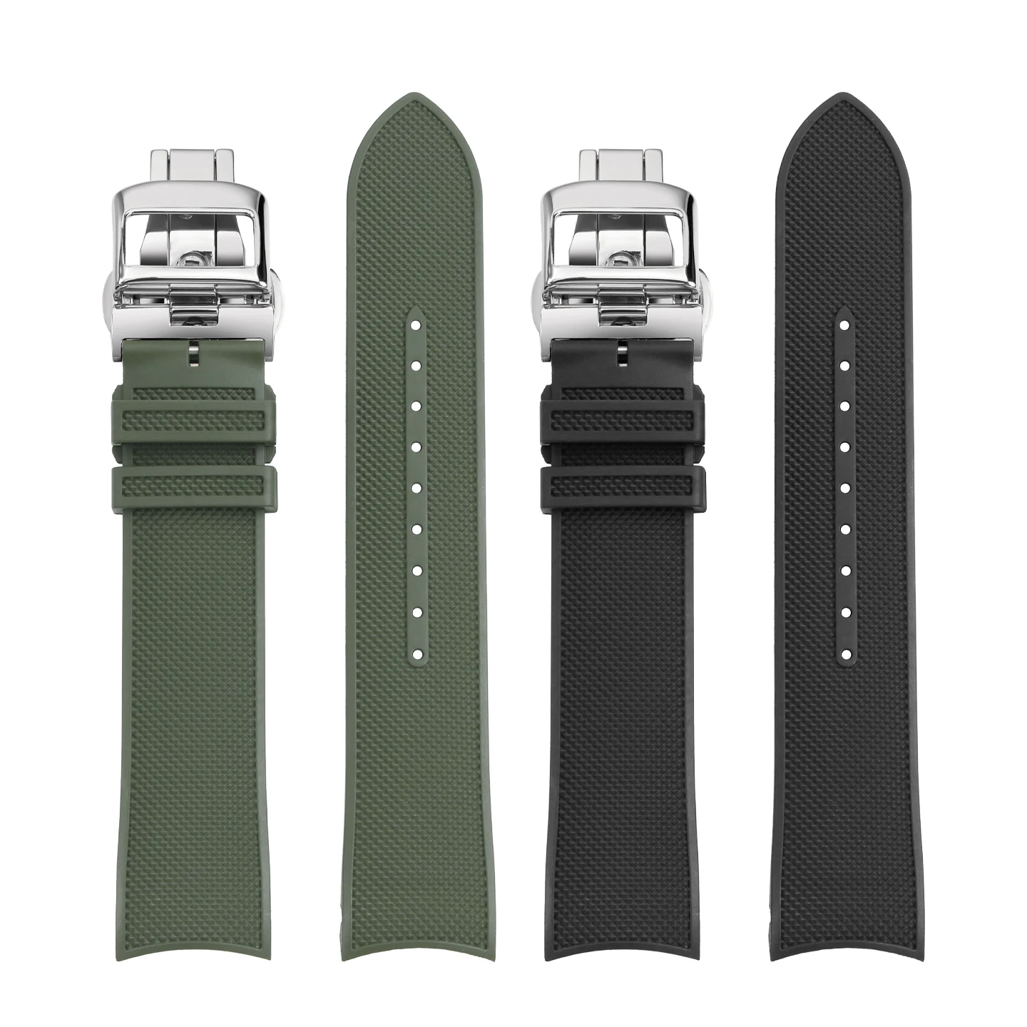 Сменный ремешок из фторэластомера (FKM) с застежкой-бабочкой для Jaeger-LeCoultre Polaris, водонепроницаемый дайверский ремешок 21 мм для мужчин (art.: 3920d8833754d) - 3920d8833754d