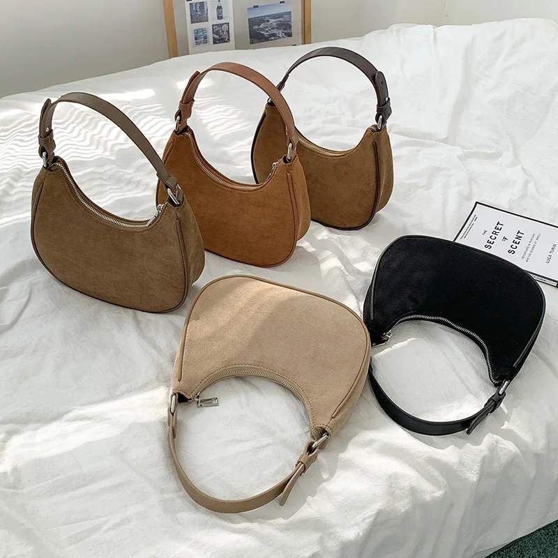 Винтажная сумка через плечо из искусственной замши женская модная простая