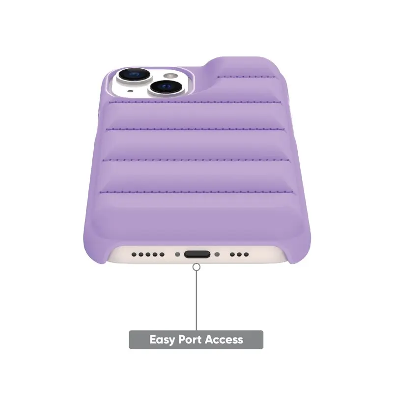 2023 new for Puffer Soft Quilted Phone Case for iPhone 14 Plus - Purple