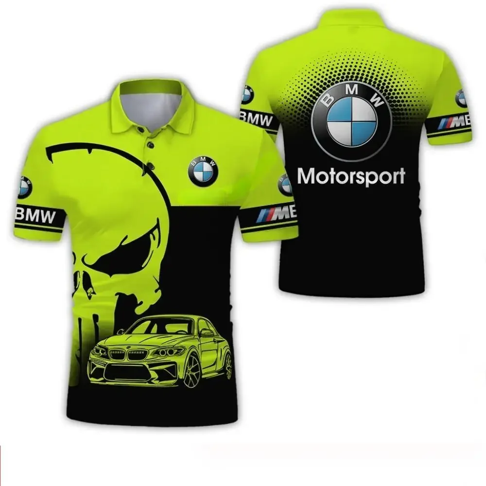 

Удобные легкие топы с отложным воротником и короткими рукавами, модные спортивные рубашки поло с 3D-принтом логотипа BMW для езды на мотоцикле