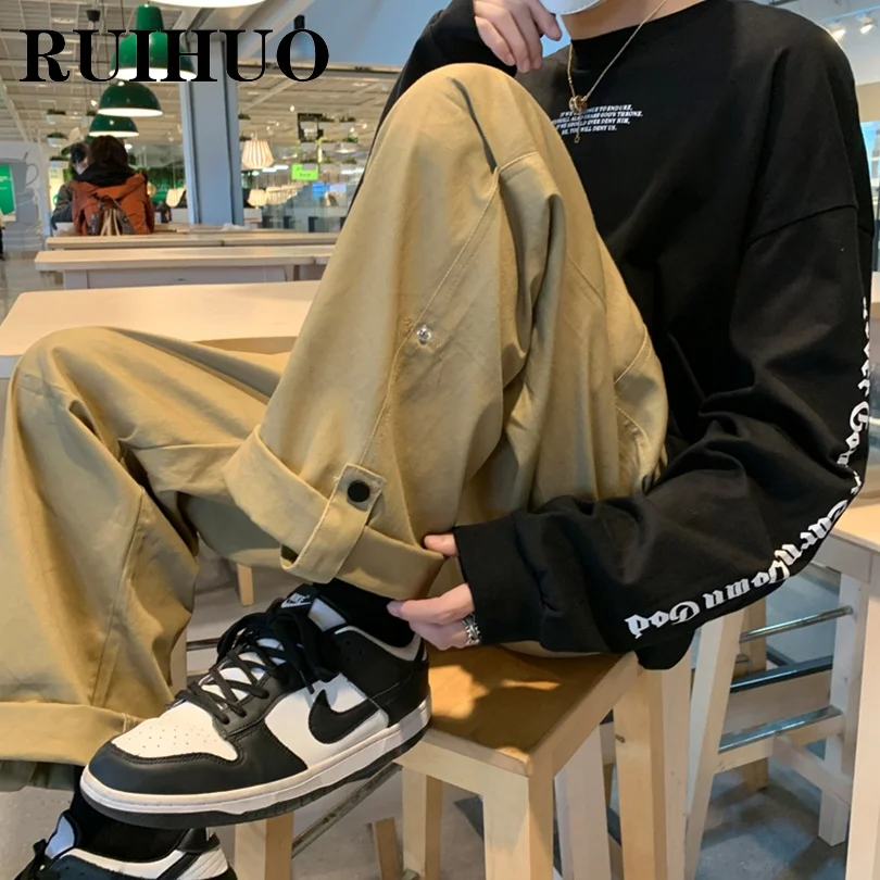 

Винтажная одежда RUIHUO, мужские брюки, одежда, китайский Размер 2XL, черные рабочие брюки, мужская мода, весна 2022, Новое поступление
