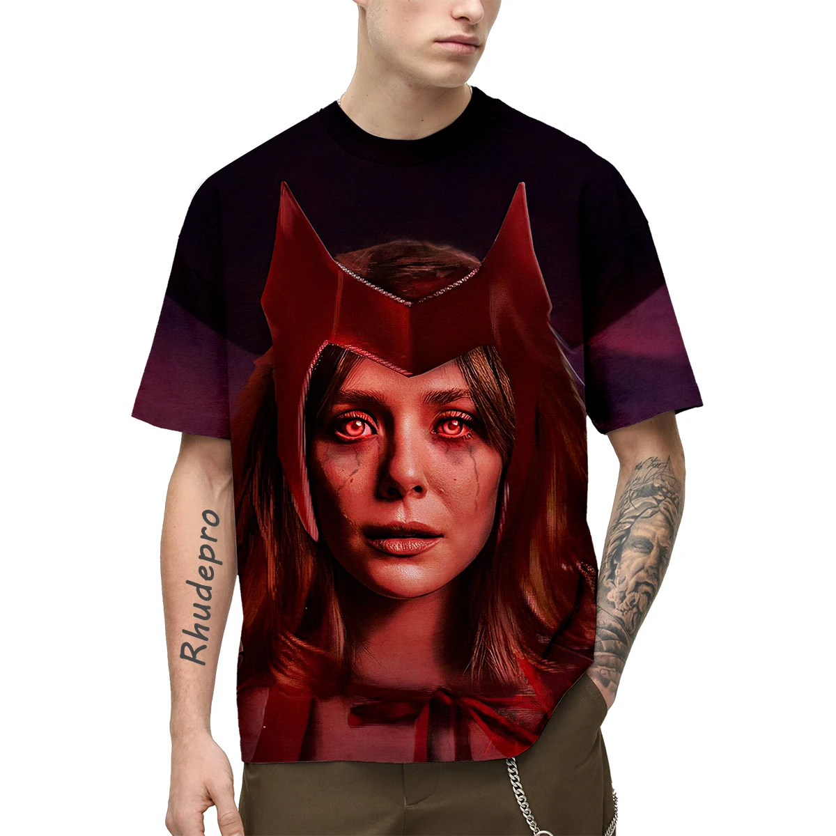 Футболка Miniso с 3D-принтом машина войны Мстителей летняя мужская футболка коротким