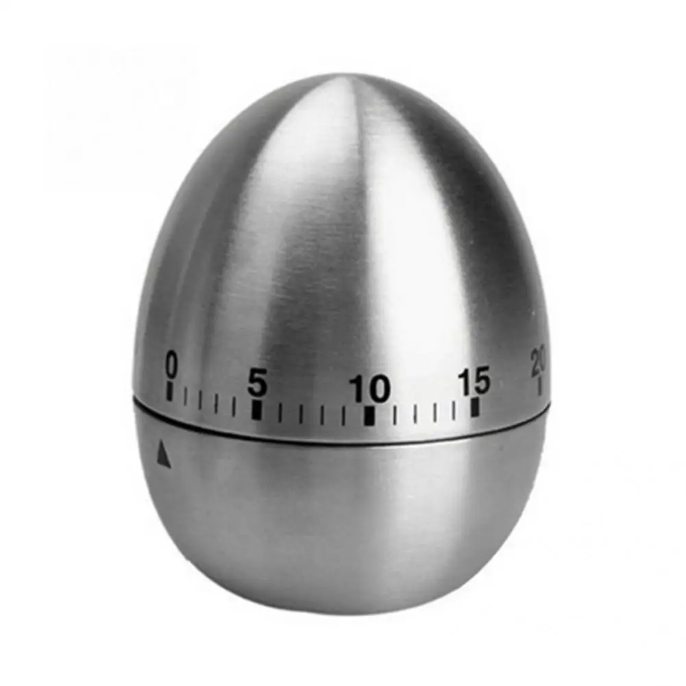 

Lightweight Baking Reminder Mini Convenient Stainless Steel Timer 60 Minutes Egg-shaped Baking Reminder