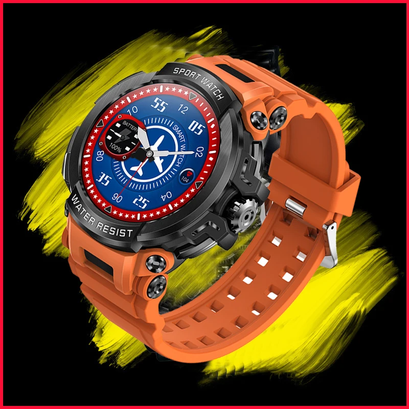 

Durable Military Smartwatch Men 600mAh Battery IP68 Waterproof Sports Ftiness reloj inteligente Watch For Xiaomi Android IOS