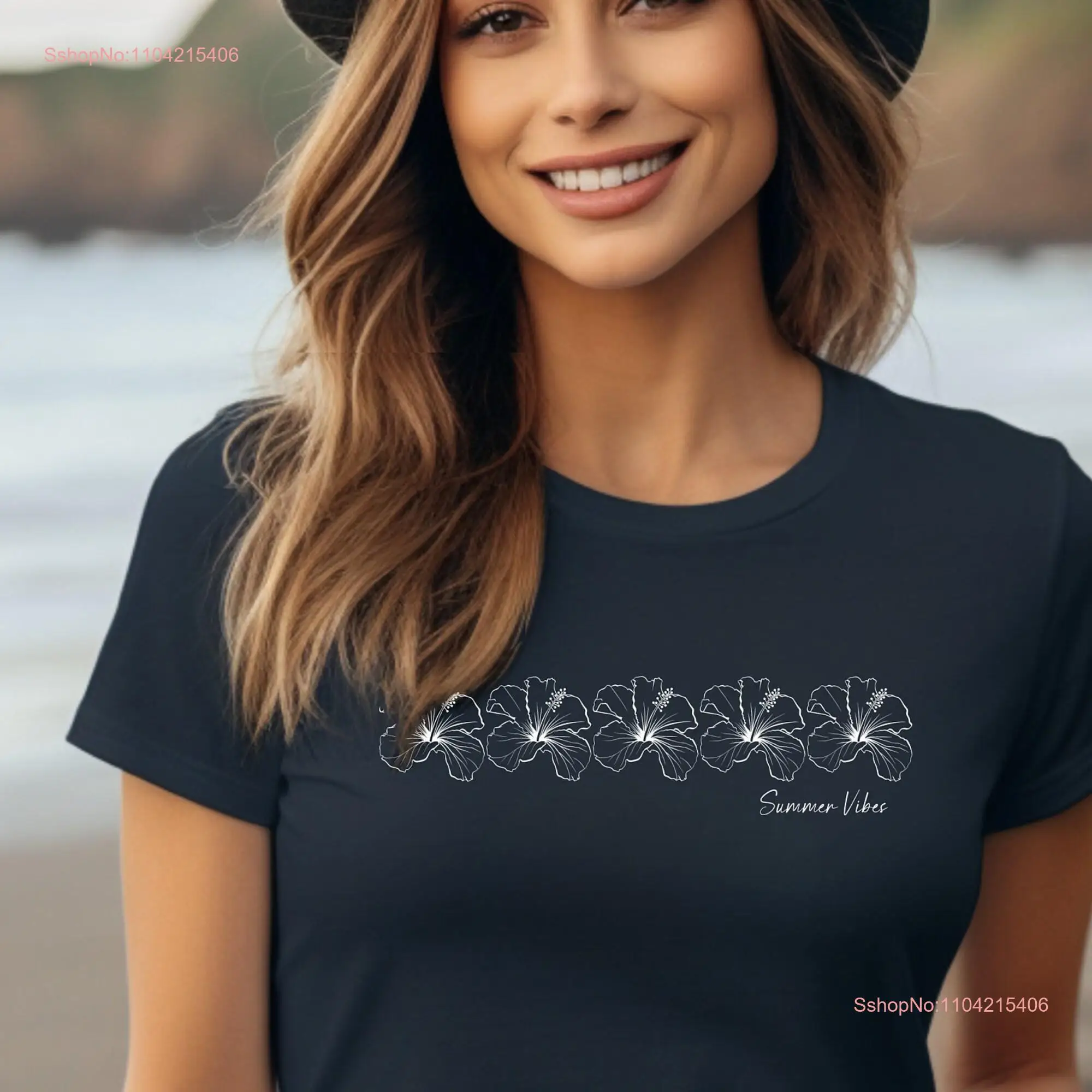 Hibiscus Sumer Vibes Футболка Летняя милая с длинными или короткими рукавами