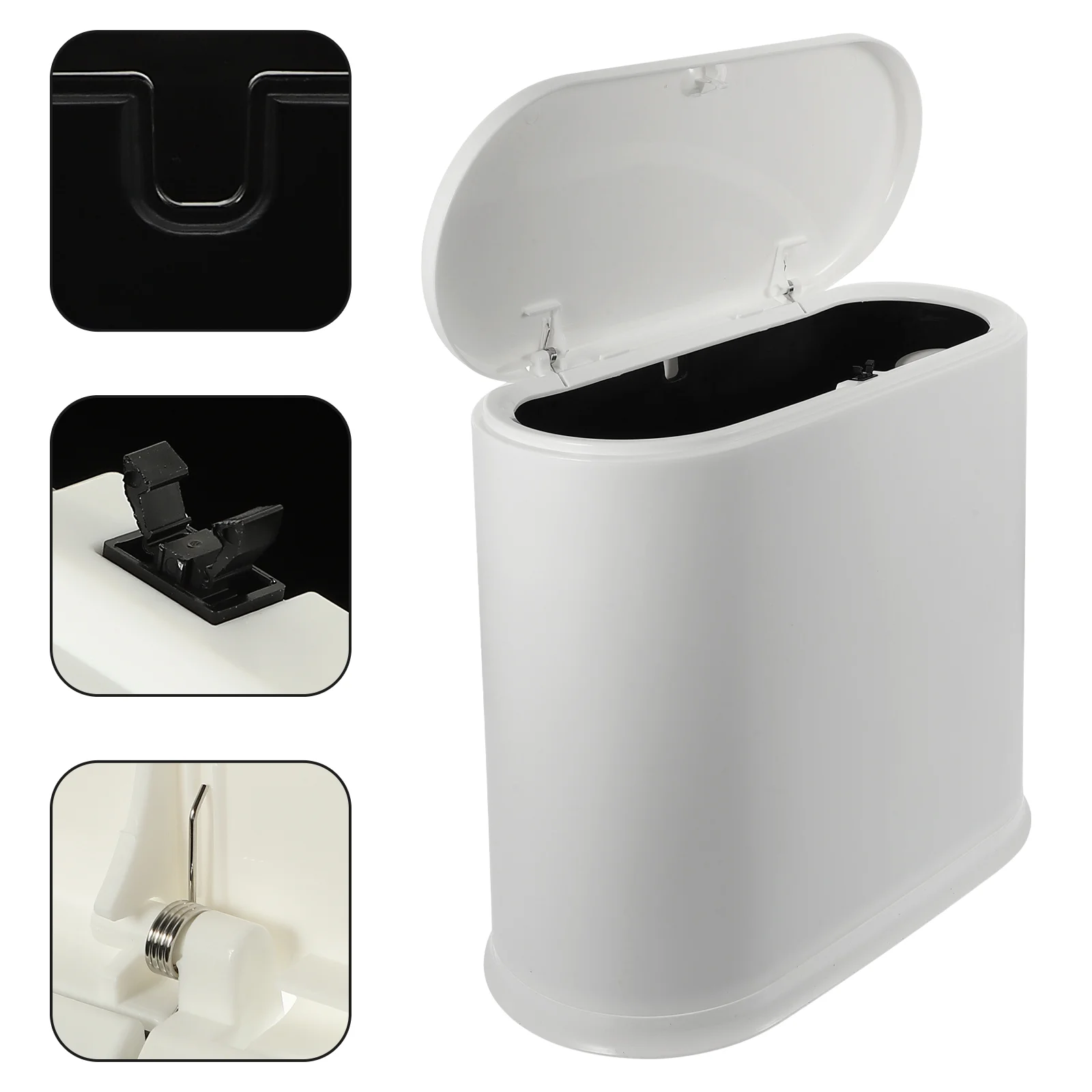 

Plastic Trash Bin Crevice Can Garbage Kitchen Household Bins White Bedroom Office