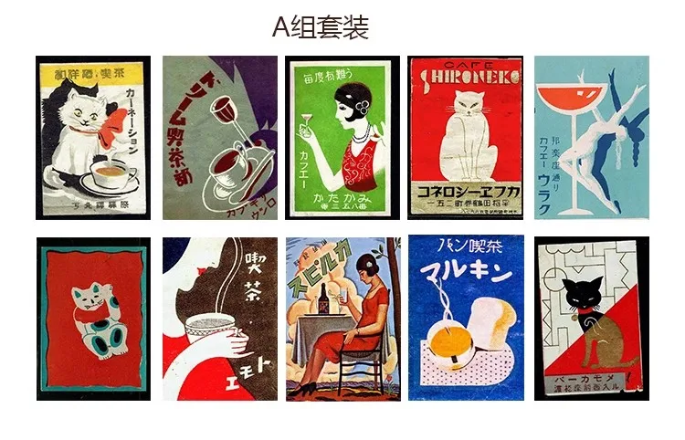 Винтажная настенная бумага для кафе Cat японская еда мягкая декоративная живопись