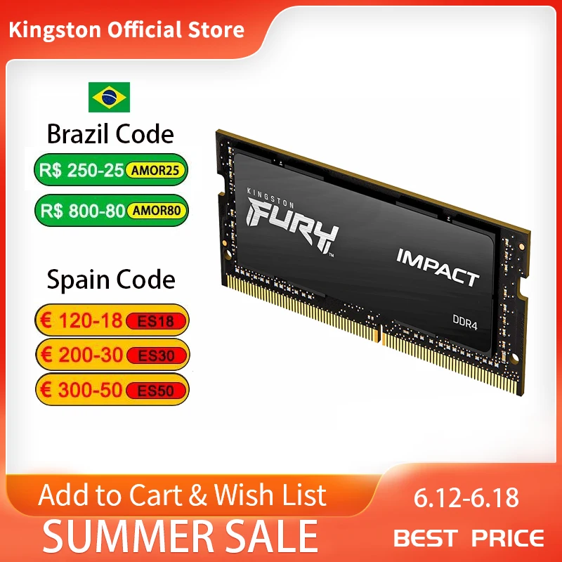 Оперативная память Kingston HyperX Impact DDR4 SODIMM, 2666 МГц, 4 ГБ, 8 ГБ, 16 ГБ, 32 ГБ, CL15, оперативная память для ноутбука 1,2 в, ОЗУ D, 260 pin, Intel, игровая память для ноутбука