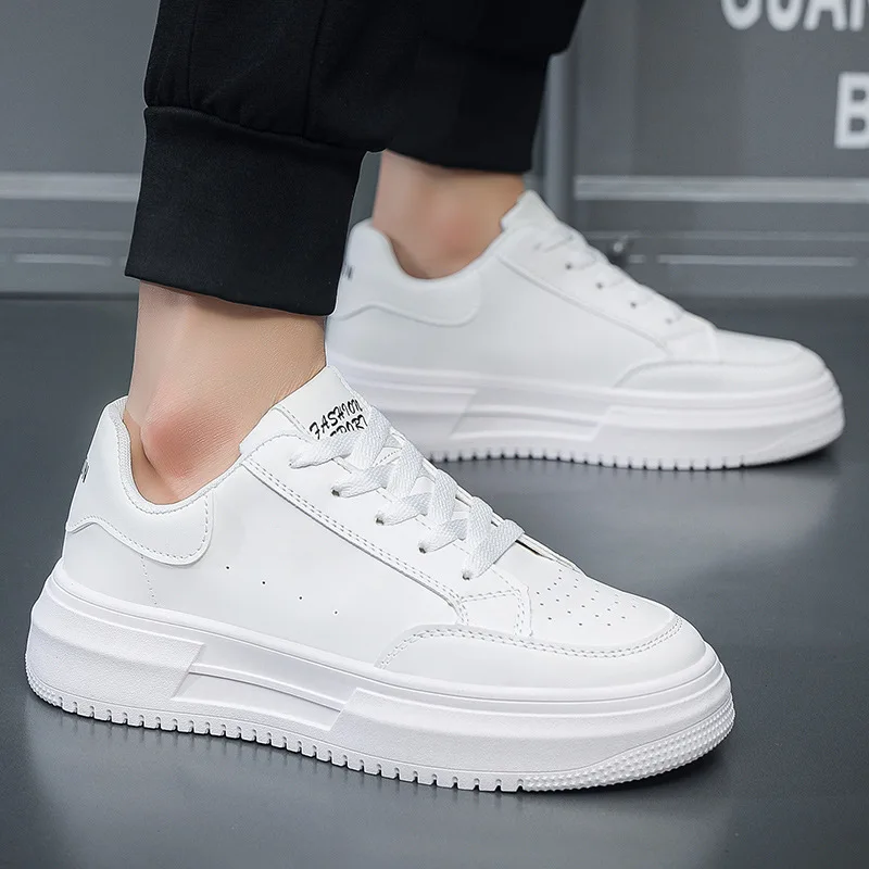 Мужская Повседневная Обувь 2024 Весенний Тренд Универсальные Кожаные Кроссовки На