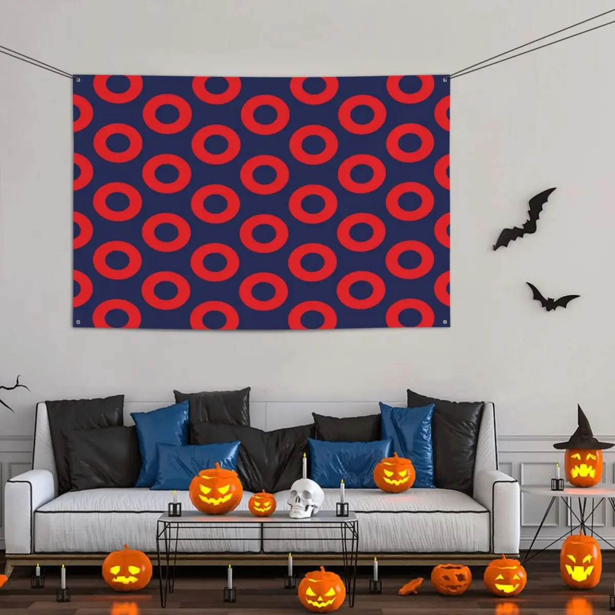 

Fishman Doughnut Phish Pattern Party Banner Decor 120x180cm Modern Indoor Vibrant Colors Drapey