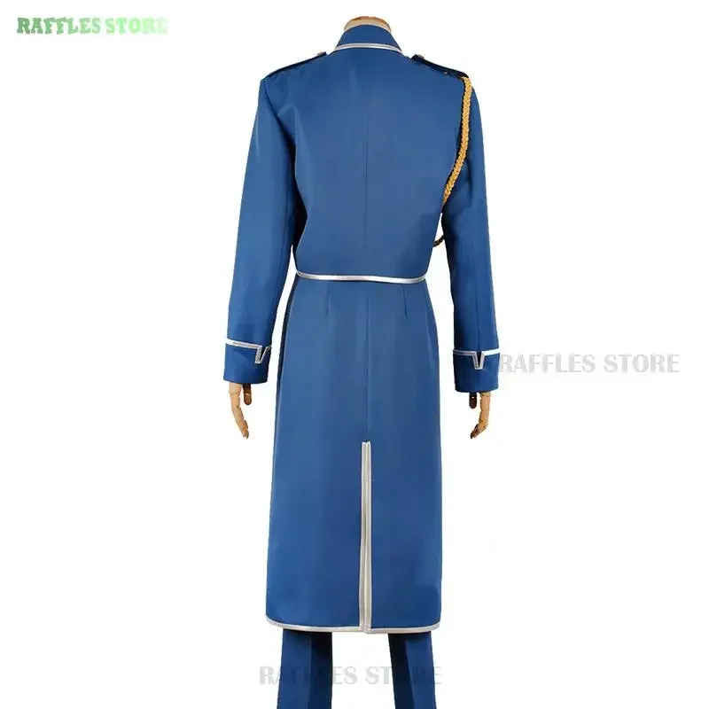 Аниме Стальной алхимик Рой Мустанг костюмы для косплея парик синий унисекс