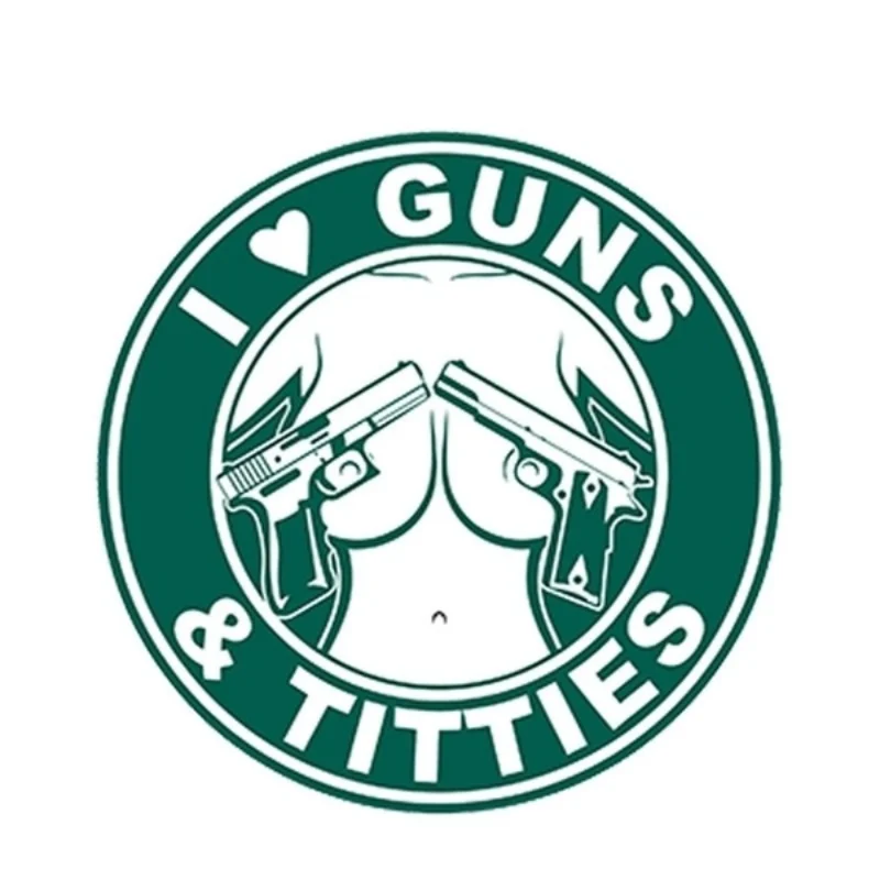 13 см X I Love Guns and Titties Gun Titts Забавный автомобильный бампер виниловая наклейка