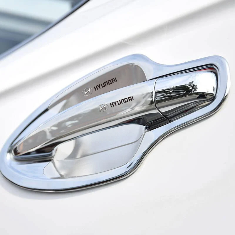 8pcs Car Door Handle Stickers Transparent Protector Film For Hyundai Tucson IX35 Santa Fe I30 I20 Kona Coupe Veloster I40 Getz - купить по