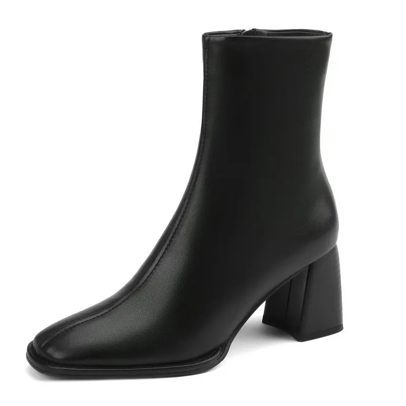 

Женские ботильоны из натуральной кожи, на толстом высоком каблуке