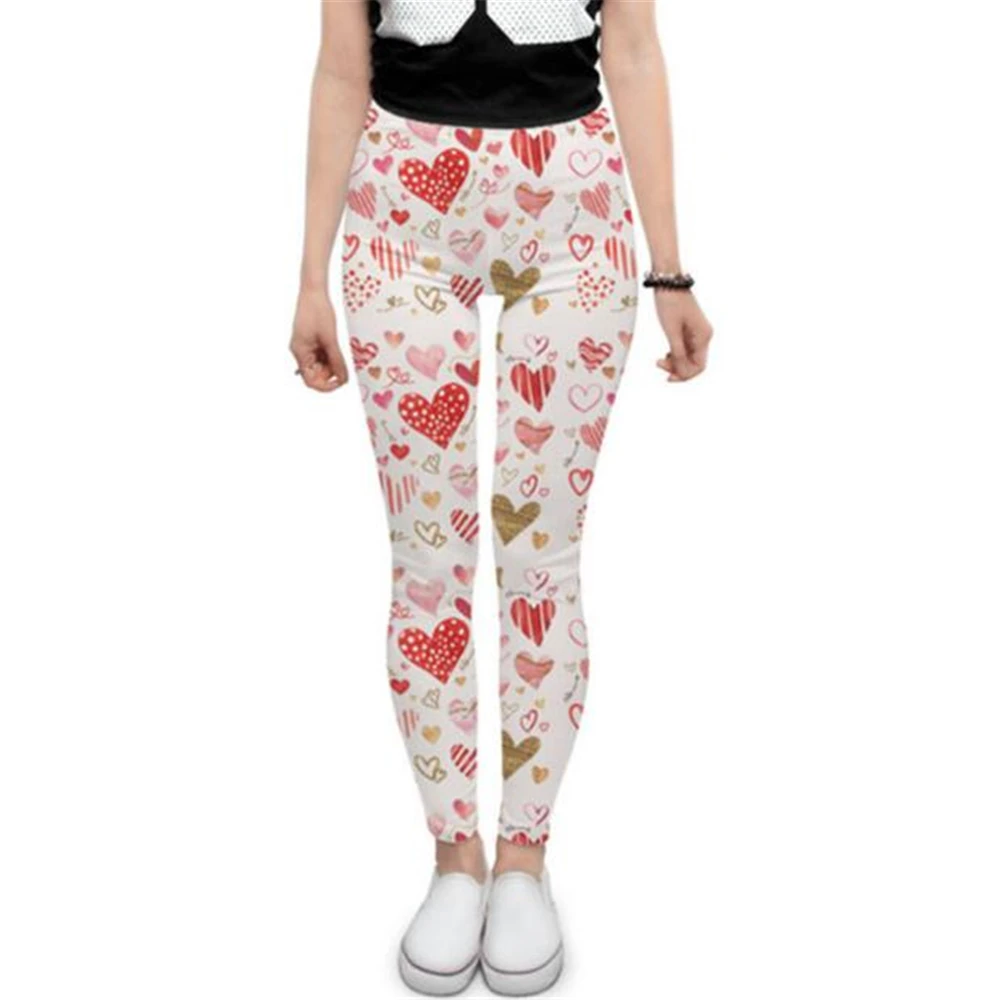 

Женские леггинсы с цифровой печатью, Эластичные Обтягивающие готические леггинсы с 3D-принтом на День святого Валентина