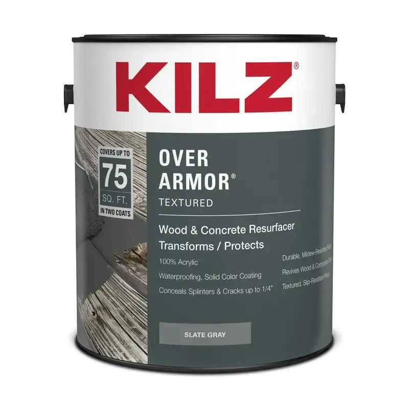 

Armor Wood & Concrete Resurfacer, Exterior, Textured, Slate Gray, 1 Gallon