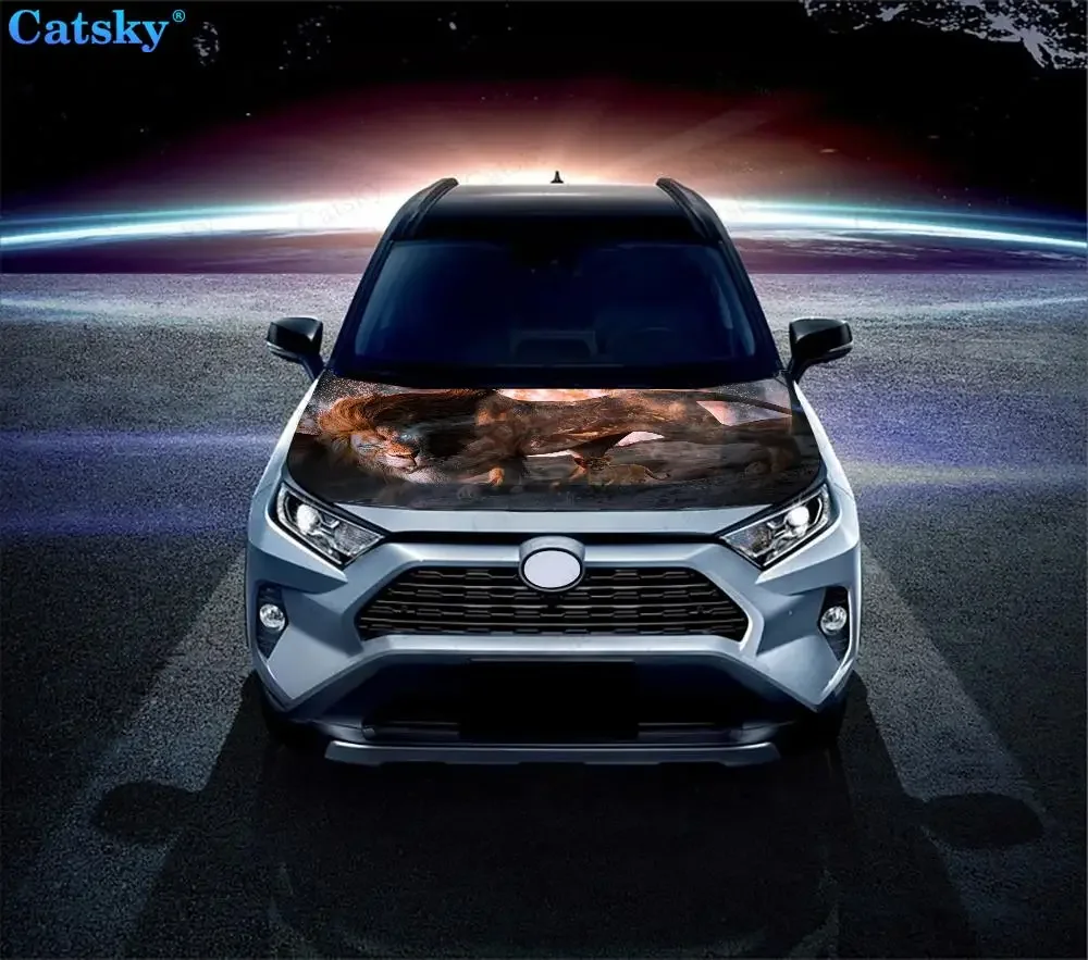 Виниловые Стикеры с изображением Льва галактики животных капота автомобиля