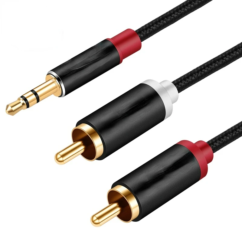 

3.5mm to 2RCA Audio Cable, Audio Auxiliary Adapter Stereo Splitter Cable AUX RCA Y Splitter for Smartphone, MP3