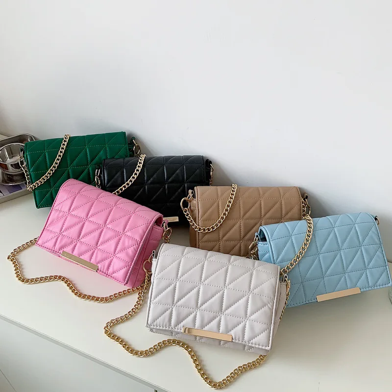 

Chain rhombic texture small bag women's 2022 new fashion versatile shoulder bag spring and autumn simple foreign style small