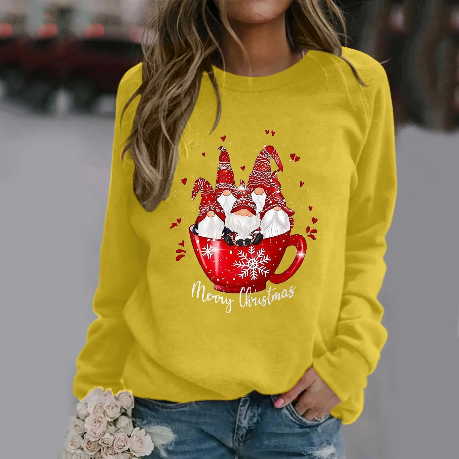 

Merry Pullover Long-sleeved Blouse Sweatshirt Hooded Casual Print Knitted Hoodies Women Womens Lightweight Sweaters with Zipper