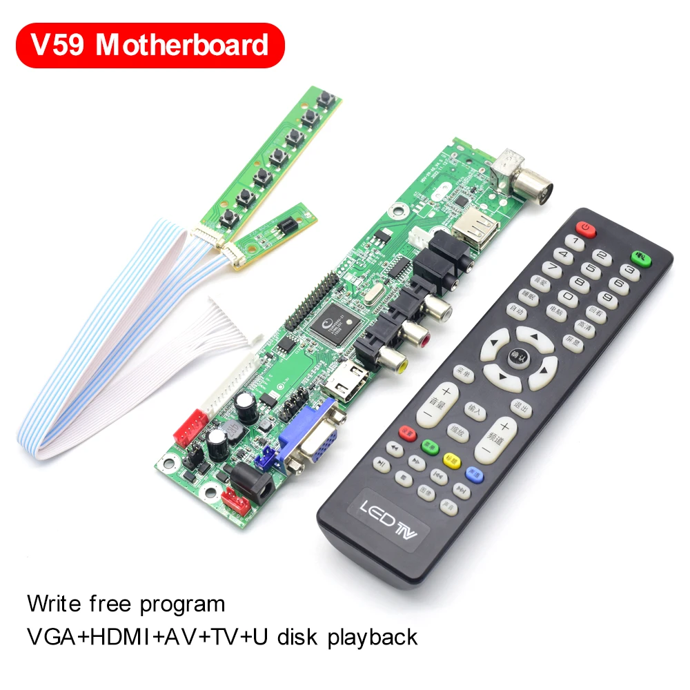 Фото HDVX9-AS V4.5 Универсальная материнская плата для светодиодного телевизора V59 Универсальная плата контроллера ЖК-телевизора со светодиодной подсветкой SKD Комплекты и детали №2