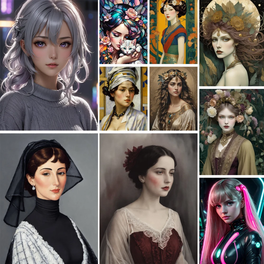 Набор для вышивки крестом 11CT с изображением красивой девушки