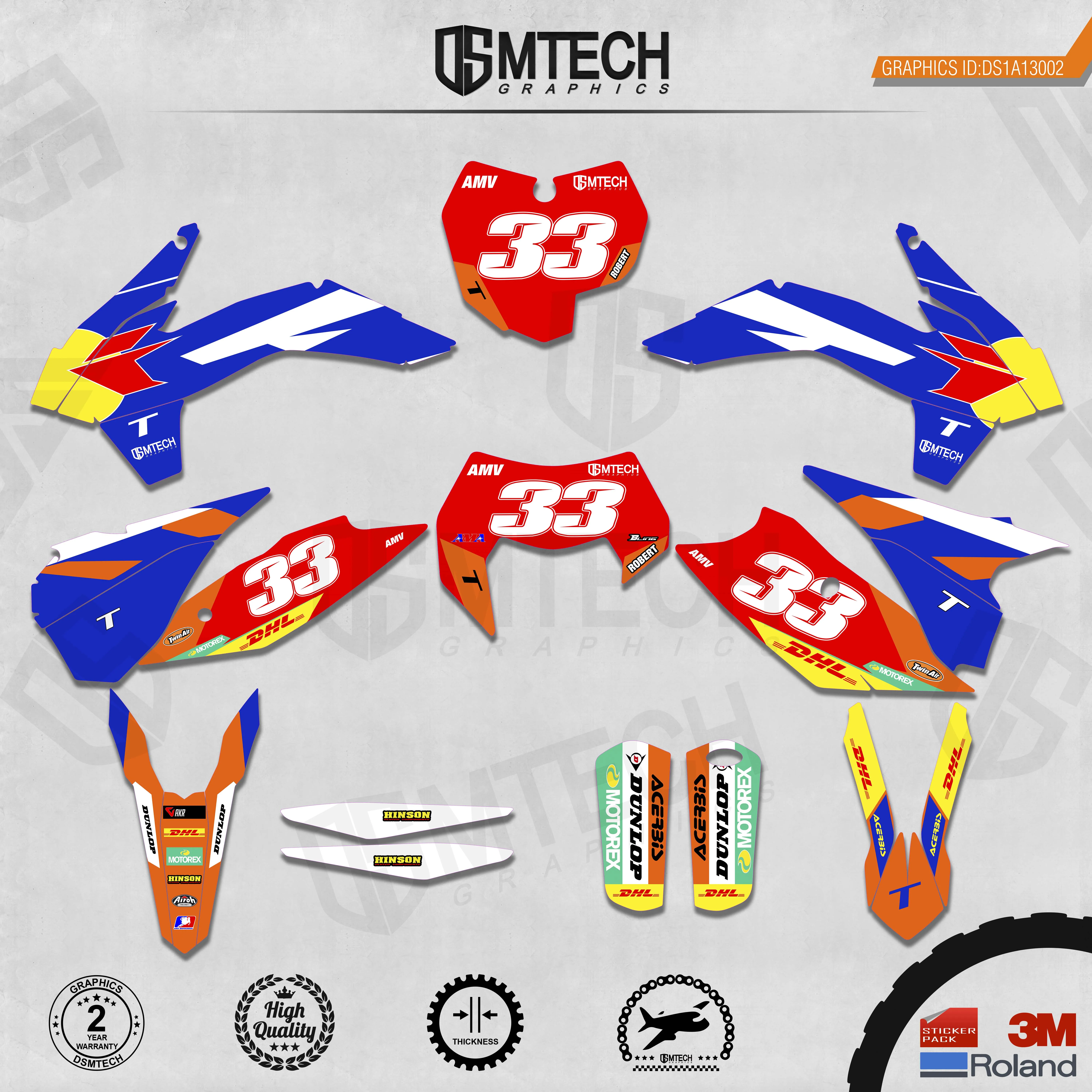 DSMTECH Customized Team Graphics Backgrounds Decals 3M Custom Stickers For 2013-2014 SXF 2015 SXF 2014-2015 EXC 2016 EXC  002