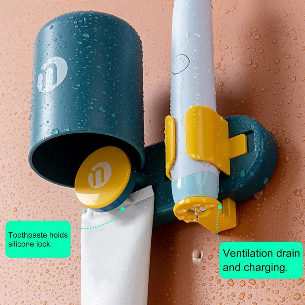 

Self Adhesive Long Lasting Convenient Store Electric Toothbrush Holder with Cup for Daily Use