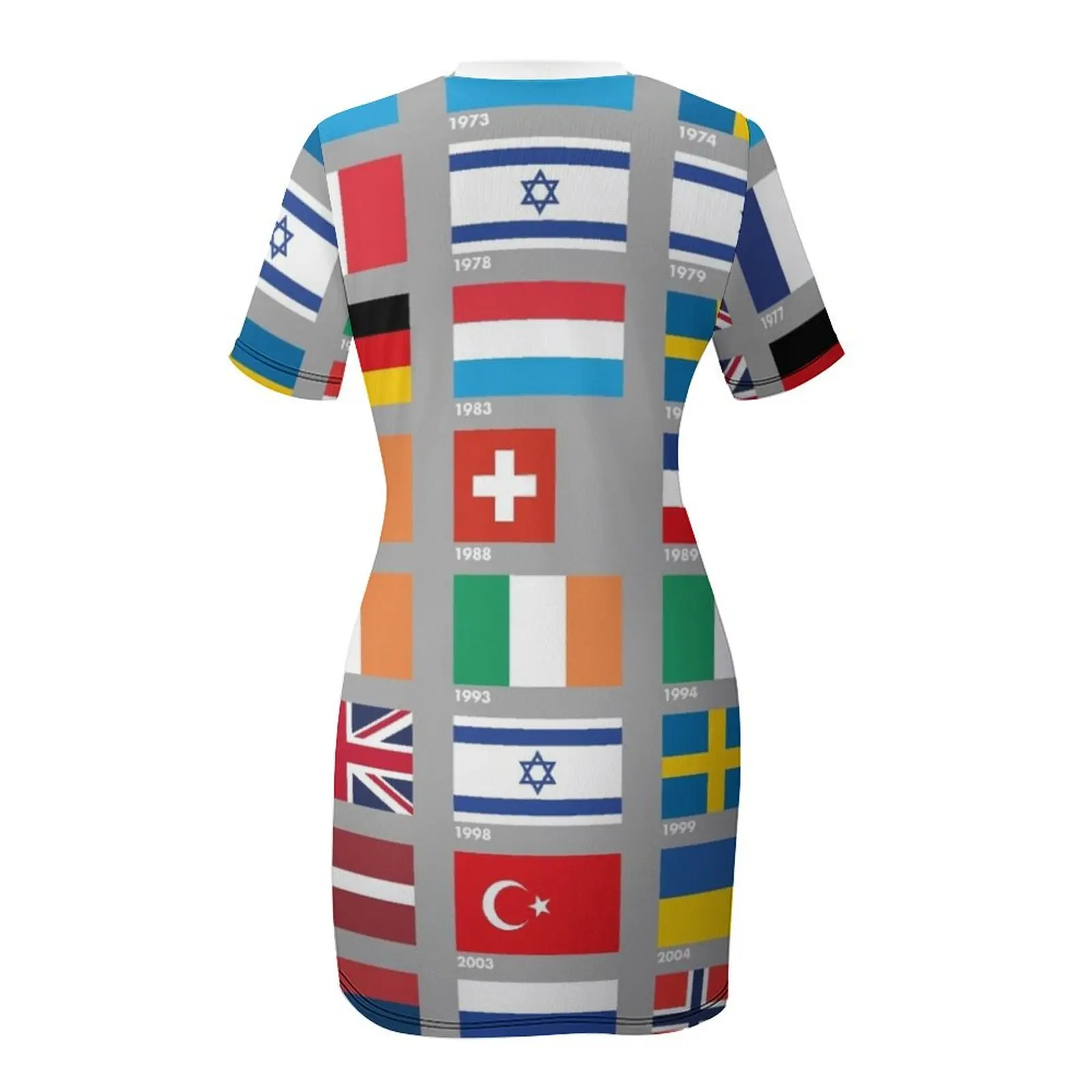 Платье с короткими рукавами и флагом победителя каждый Евровидение женские