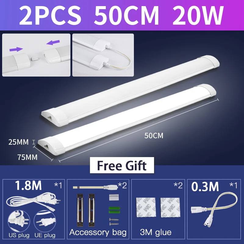 

Светодиодная трубка 110 В 220 В, кронштейн, лампы для кухни, общежития T5 T8, диодная потолочная трубка, барный светильник для спальни, дома, внутреннее освещение