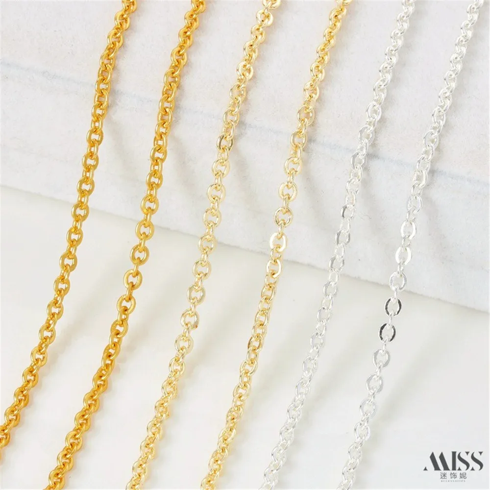 Плоская усиленная матовая Золотая/серебряная цепочка O диаметром 3 0 мм 14 к