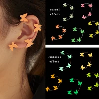 korean luminous style butterfly ear clips without piercing for women ear cuff clip earrings wedding party jewelry gifts