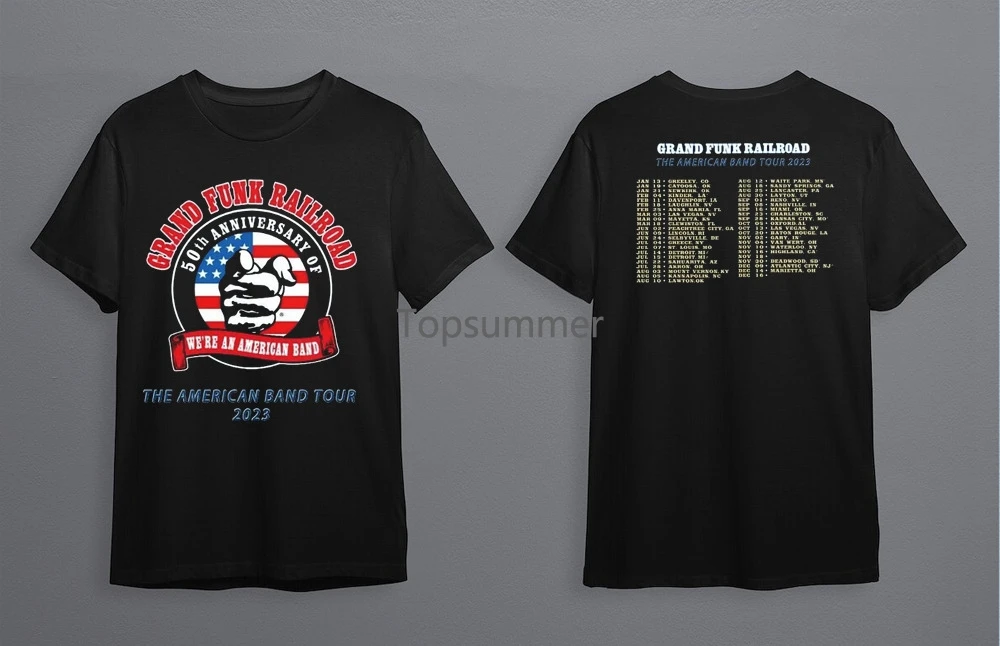

Grand Funk Railroad Band Tour Black Shirt Unisex S To 5Xl 2 Sides 1Pt1046