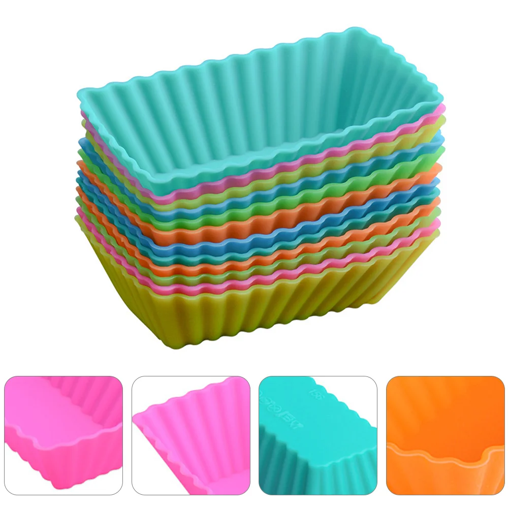 

24pcs Decorative Reusable Practical Bright Colors Novel Cupcake Cup Cake Mold Home Bakery Cake Shop