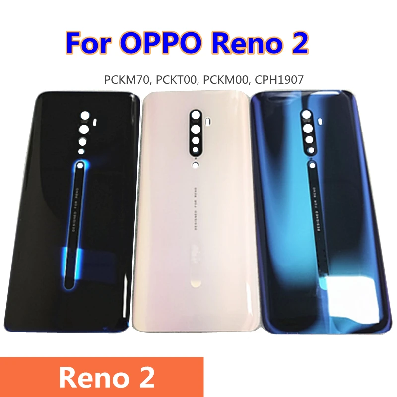 

6.5"For Oppo Reno 2 Battery Back Cover Door Housing Rear 3D Glass Case for OPPO Reno2 Reno 2 Back Cover +Adhesive Sticker