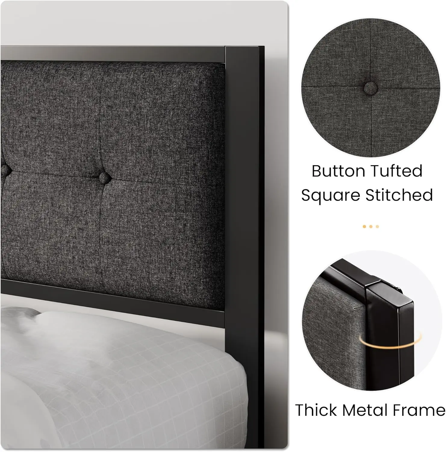 Каркас кровати размера king-size с мягким изголовьем кровати-платформы