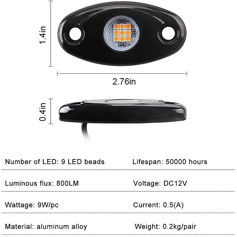 4 шт. 9 светодиодов супер яркий комплект каменных фонарей светодиодный